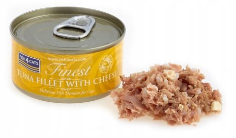 FISH4CATS TUNA FILLET WITH CHEESE MOKRA KARMA DLA KOTA TUŃCZYK Z SEREM 70g