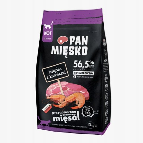 Pan Miesko CIELĘCINA Z KREWETKAMI 10KG KARMA KOT