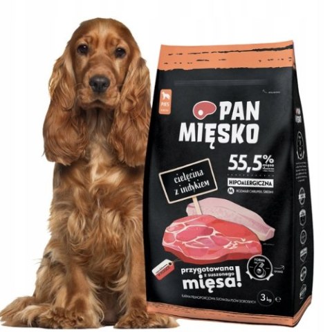 Pan Mięsko Karma PIES cielęcina z indykiem chrupki M 3kg