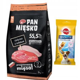 Pan Mięsko Karma PIES cielęcina z indykiem chrupki M 3kg
