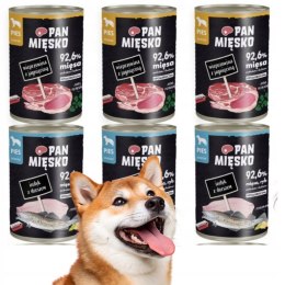 Pan Mięsko MIX SMAKÓW ZESTAW PUSZEK 6x400 wieprzowina z jagnięciną