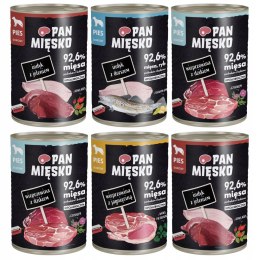 Pan Mięsko Pakiet Próbny 6x400 Mix Smaków Indyk z Jeleniem, dorszem, z dzik
