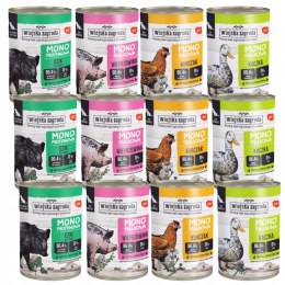 Wiejsjka Zagroda Mix MONO smaków dla psa dorosłego 12X400