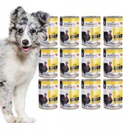 ZESTAW Wiejska Zagroda Karma dla psa Monobiałkowa Indyk SZCZENIAK 12X 400G