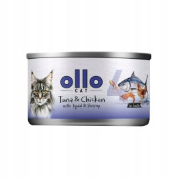Ollo Cat nr 4 Tuna & Chicken with Squid & Shrimp in broth