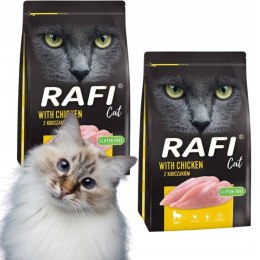 Rafi Cat with Chicken 14kg z kurczakiem dla kota dorosłego (2x7kg)