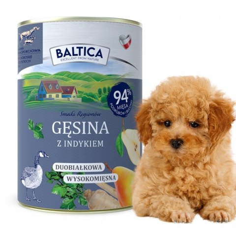 BALTICA Smaki Regionów Gęsina z indykiem 400g mokra karma bezzbożowa