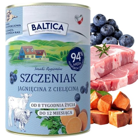 BALTICA Smaki Regionów SZCZENIAK JAGNIĘCINA Z CIELĘCINĄ 400G