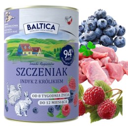 Baltica Smaki Regionów SZCZENIAK Indyk z królikiem 400g karma dla juniora
