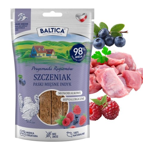 BALTICA PRZYSMAKI REGIONÓW Mięsne paski Szczeniak Indyk 90g
