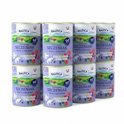Baltica Szczeniak Indyk z królikiem 12 x 400g Karma mokra dla szczeniąt