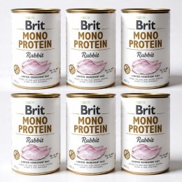 Brit mono protein Rabbit 6X 400g KRÓLIK MONOBIAŁKOWA KARMA