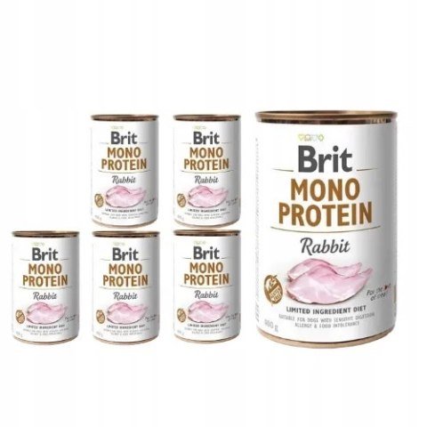 Brit mono protein Rabbit 6X 400g KRÓLIK MONOBIAŁKOWA KARMA