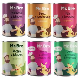 Mr. Bro Karma Mokra dla Psa MIX 6x400g Kaczka Wołowina Dorsz Jeleń