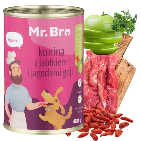 Mr. Bro Konina z Jabłkiem Goji 400g Karma Mokra dla Psa 93% Mięsa