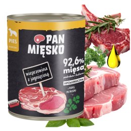 PAN MIĘSKO MOKRA KARMA WIEPRZOWINA Z JAGNIĘCINĄ 800G PUSZKA