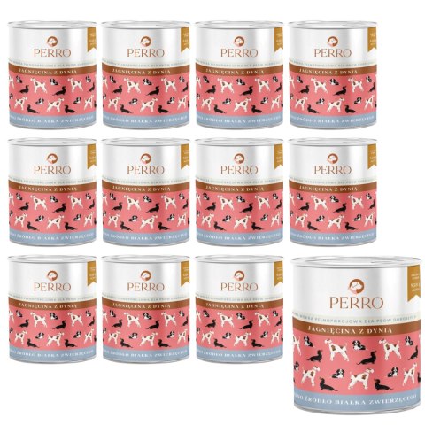 PERRO JAGNIĘCINA Z DYNIĄ ZESTAW 12x800 Monoproteinowe puszki dla psa