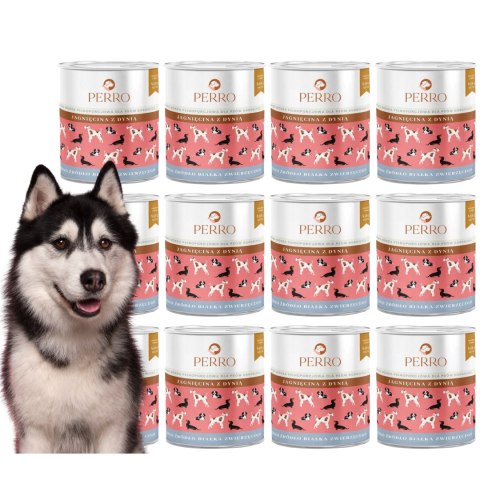 PERRO JAGNIĘCINA Z DYNIĄ ZESTAW 12x800 Monoproteinowe puszki dla psa