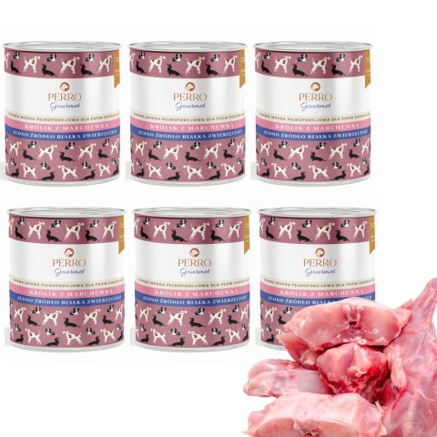 PERRO Karma dla psa Gourmet Królik z marchewką 6x800g