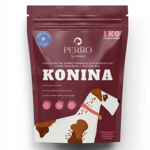 PERRO Konina 1kg Karma dla Psa Tłoczona na Zimno Bezzbożowa M/L