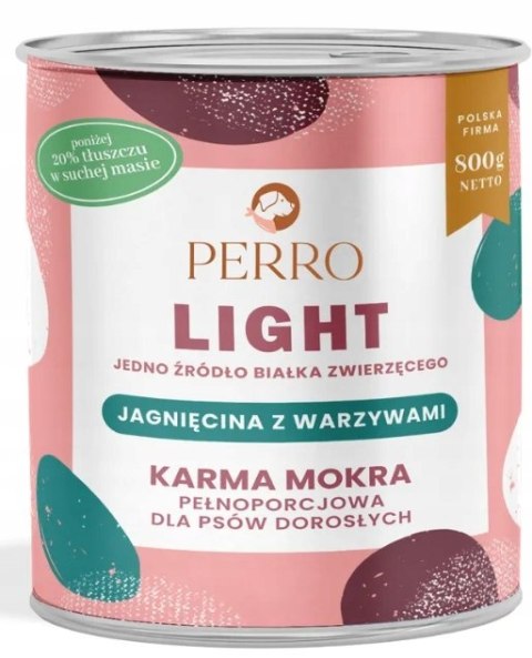 PERRO LIGHT ZESTAW WSZYTKICH SMAKÓW 12X800 JAGNIĘCINA JELEŃ KACZKA INDYK