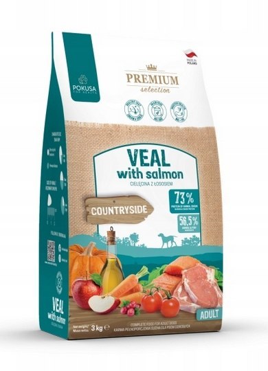 POKUSA Karma Sucha Premium Selection Cielęcina z Łososiem 3 kg