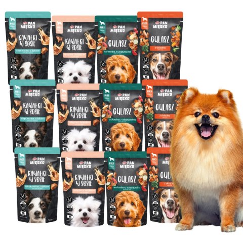 Pan Mięsko 12X150G SASZETKI dla psa Kawałki gulasz małe rasy