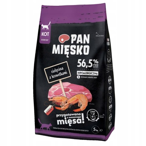 Pan Mięsko karma dla kota Cielęcina z krewetkami 1,6KG