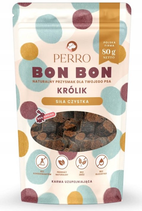 Perro BON BON Królik - przysmaki dla psa 80g siła czystka