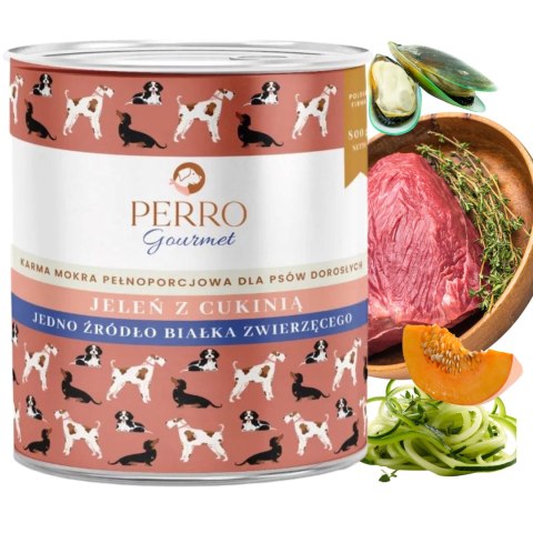 Perro Gourmet Jeleń z Cukinia 800g karma dla alergika