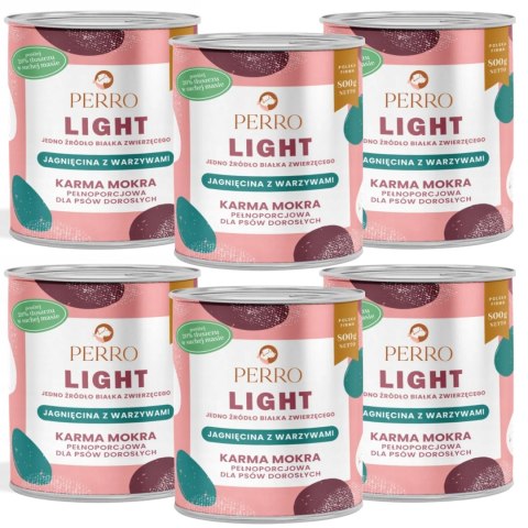 Perro LIGHT JAGNIĘCINA WARZYWA karma mokra dla psa 6X800g