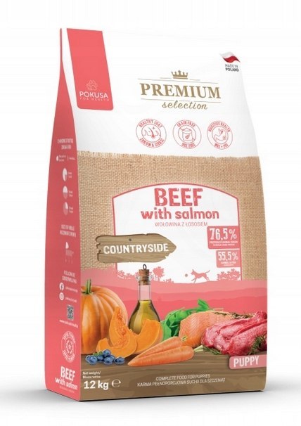Pokusa BEEF PUPPY & SALMON 3 kg SZCZENIAK