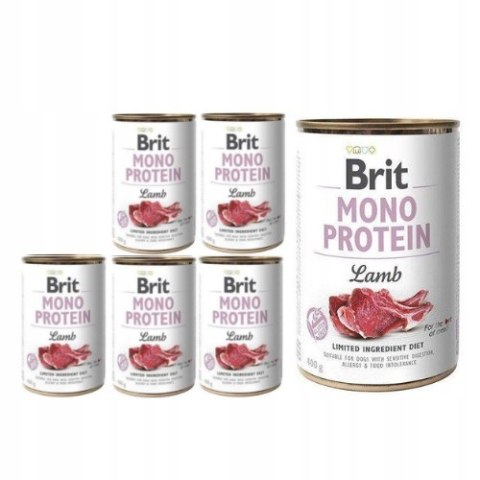 Puszki Brit Mono Protein Lamb zestaw 6x400g