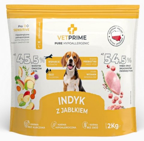 VETPRIME Indyk z Jabłkiem M/L 2kg