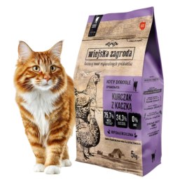 Wiejska Zagroda Karma sucha dla kota KURCZAK z KACZKĄ i WARZYWAMI 5 kg