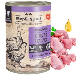 Wiejska Zagroda Kurczak z kaczką 400g wysokomięsna karma dla kota dorosłego