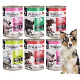 Wiejska Zagroda Monobiałkowa MIX Dzik Kaczka Wieprzowina ZESTAW 6 X 400