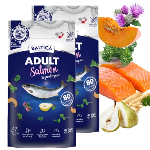 ZESTAW BALTICA ADULT SALMON HYPOALLERGENIC 2x3KG KARMA DLA MAŁYCH RAS XS/S