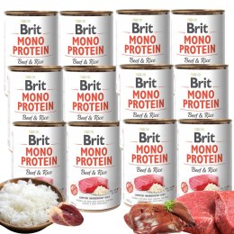 ZESTAW BRIT MONO PROTEIN BEEF & BROWN RICE 12x400g
