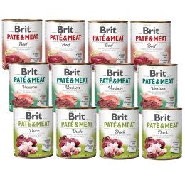ZESTAW BRIT PATE MEAT 12X800 DUCK VENISON TURKEY LAMB