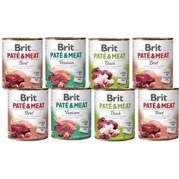 ZESTAW BRIT PATE MEAT 8X800 DUCK VENISON BEEF LAMB