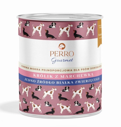 ZESTAW PERRO Karma dla psa Gourmet Królik z marchewką 12X800g