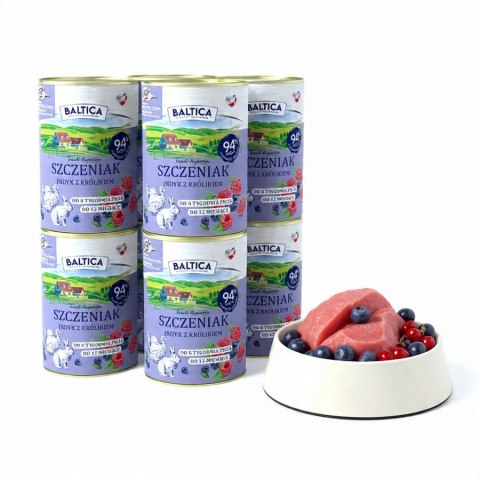 Baltica Szczeniak Indyk z królikiem 6 x 400g Karma mokra dla szczeniąt