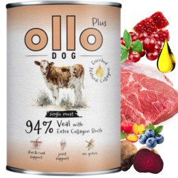 OLLO PLUS KOLAGEN - CIELĘCINA 400g - MONOBIAŁKOWA KARMA MOKRA DLA PSA