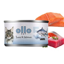 Ollo Cat nr 5 Tuna & Salmon in broth 70g