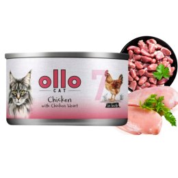 Ollo Cat nr 7 Chicken with Chicken Heart in broth 70g