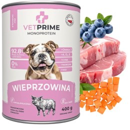 VETPRIME Monobiałkowa Wieprzowina 400g mokra karma dla psa bezzbożowa