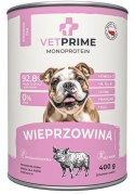VETPRIME Monobiałkowa Wieprzowina 400g mokra karma dla psa bezzbożowa