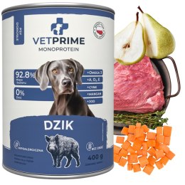 VETPRIME mokra karma dla psa Monobiałkowa adult Dzik 400g