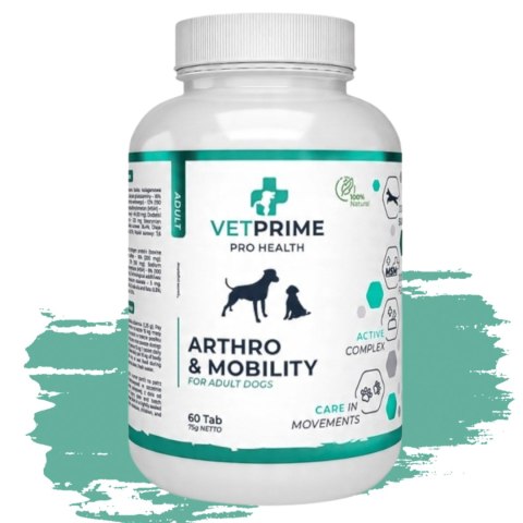 VetPrime Arthro Mobility 60 tabl - stawy psa, glukozamina MSM